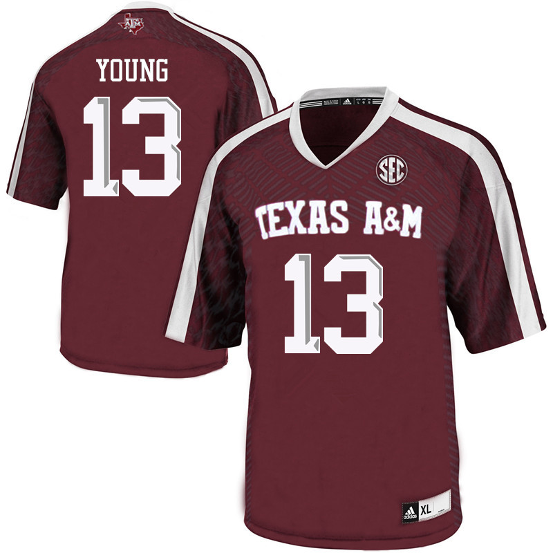 Men #13 Erick Young Texas A&M Aggies College Football Jerseys Sale-Maroon